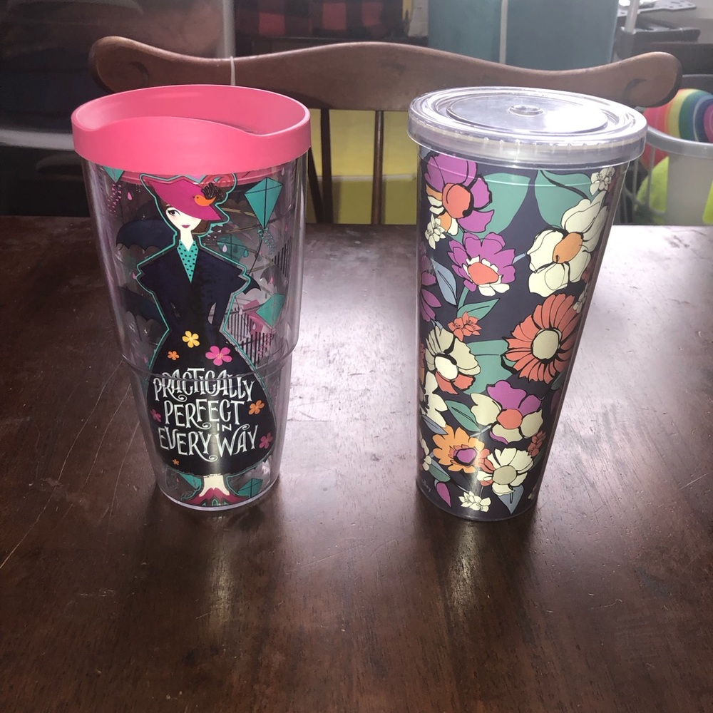 🎃 Tervis Practically Perfect in Every Way Tumbler & Floral Travel Tumbler